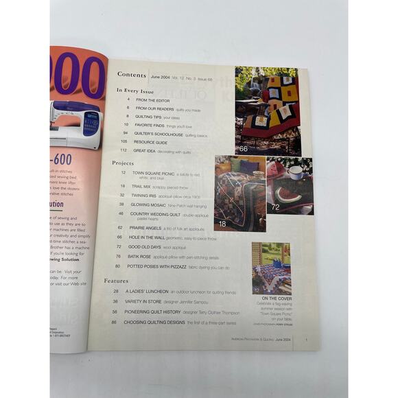 BHG Quilting Americana Magazine June 2004 Issue 68 Picnic Rotary Cut Nine Patch‎ - Picture 3 of 5